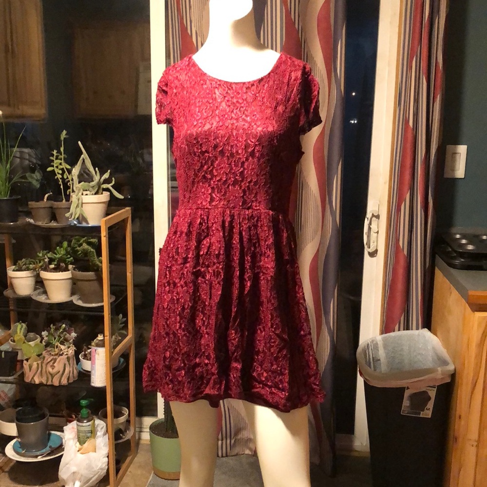 Elegant Red Lace Dress